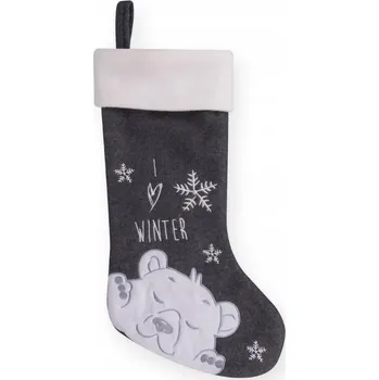 Vánoční dekorace Vánoční punčocha na dárky - dekorace medvídek