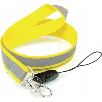 Žlutá reflexní šňůrka s karabinou pro děti na klíče