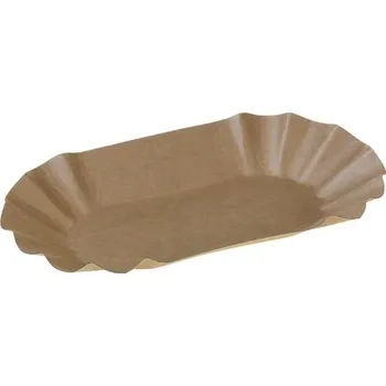 Jednorázové nádobí Pacovis Tácek papírový, hnědý 125x205x35mm (250ks)