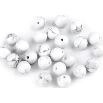 Korálek Howlit, minerální korálky Ø8 mm Varianta: howlit, Balení: 12 ks