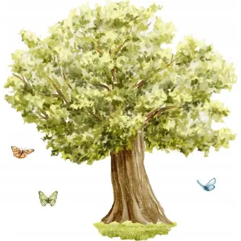 Samolepící dekorace SAMOLEPKA NA STĚNU STROM S MOTÝLY