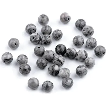 Šperk Mramor, minerální korálky Ø6 mm Varianta: šedá, Balení: 58 ks