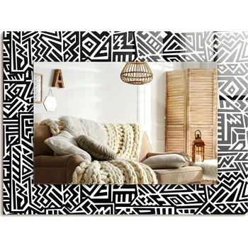 Zrcadlo Zrcadlo s potiskem do koupelny ložnice obývacího pokoje Geometrický vzor 80x60 cm