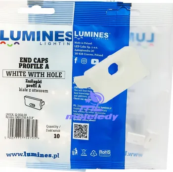 LED osvětlení 10x Koncovka/Záslepka pro LED profil LUMINES A bílá s otvorem