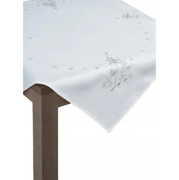 ubrus Vánoční běhoun na stůl 33x175 Dan1 bílý/stříbrný