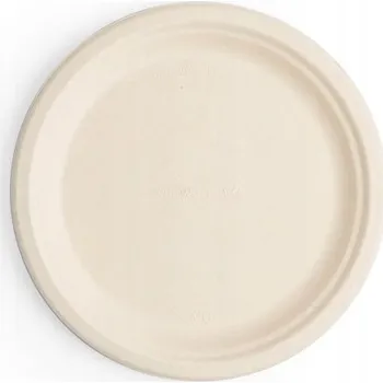 Jednorázové nádobí Talíře biodegradabilní přírodní eko 22,6 cm 50 Ks