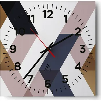 Hodiny Kuchyňské nástěnné hodiny 30x30 Abstrakce Skleněné hodiny do obýváku Moderní Tiché