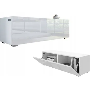Televizní stolek TV stolek KIRA 105 cm závěsný/stojací - bílá MDF dvířka