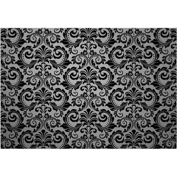 Rohožka Vinylová podlahová rohož s černými ornamenty