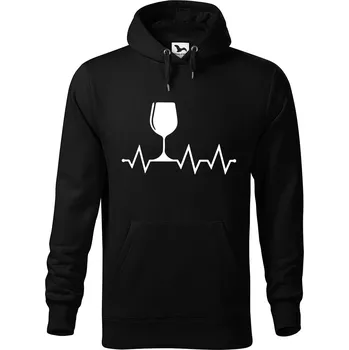 Pánská mikina DOBRÝ TRIKO Pánská mikina s potiskem Tep víno Velikost pánské mikiny: 5XL, Barva: Černá