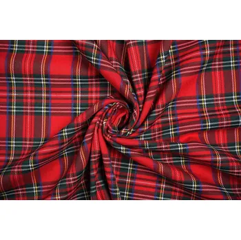 Látka s kostkovaným vzorem KRÁTKOVISKÓZA PREMIUM