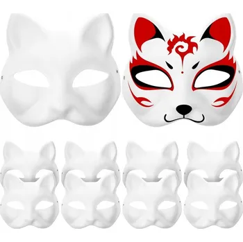 Karnevalová maska Maska na obličej CASKJ, papírová maska anděl, bílá