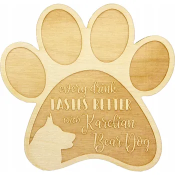 Podtácek Karelský medvědí pes gravírované podtácky pod hrnek se psem, 4 ks