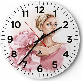 Hodiny Kuchyňské nástěnné hodiny 30x30 Žena Moderní skleněné hodiny do obýváku Tiché