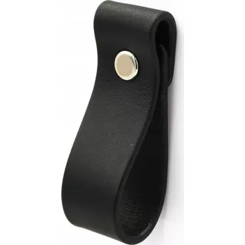 Kožená KNOFLÍKOVÁ ÚCHYTKA na nábytek černá loft úchytky pro skříně komody premium