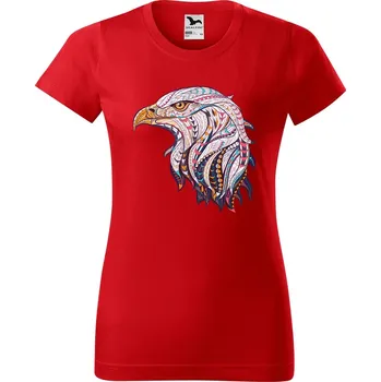 Dámské tričko DOBRÝ TRIKO Dámské tričko s potiskem Hlava orla Barva: Červená, Velikost: 3XL