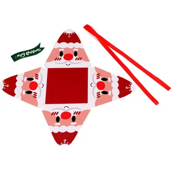 Vánoční dekorace Vánoční dárková krabička pyramida - sob, Mikuláš, sněhulák, skřítek Varianta: 2 červená Mikuláš, Balení: 50 ks