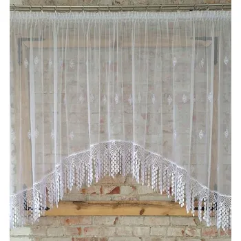 Záclona Hotová záclona 300x160, řecký ornament, mašle, guipure 30cm