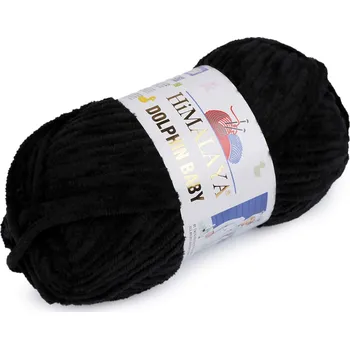 Příze Pletací žinylková příze Dolphin Baby 100 g, barva 42 (80311) černá