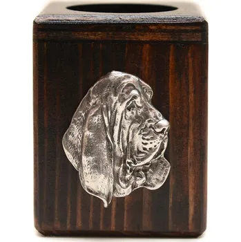 Svícen Basset Hound dřevěný svícen se psem, na čajovou svíčku