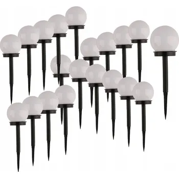 Venkovní osvětlení Sada 10x Solární zahradní lampa LED STUDENÁ BÍLÁ KOULE