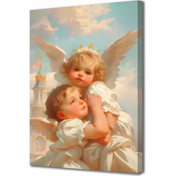 Obraz Obraz na plátně canvas Pár andílků v objetí 20x30 cm