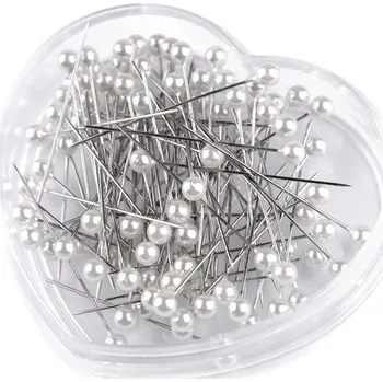 Špendlíky s plastovou hlavičkou délka 40 mm srdce Varianta: 12 bílá, Balení: 12 krab.