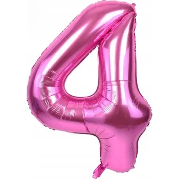 Balónek Fóliový balónek ČÍSLICE 4 růžový - 42" ~100 cm