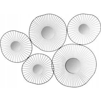 Zrcadlo ZRCADLO DO PŘEDSÍNĚ dekorativní nástěnné černé kovový rám zrcátka