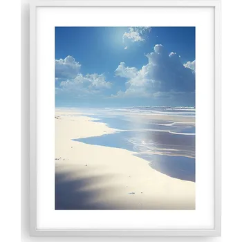 Obraz Obraz plakát v bílém rámu na zeď 40x50 pláž foto plakáty do obýváku
