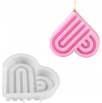 Svíčka Silikonová forma na SVÍČKY VOSKOVÉ MÝDLA ODLEVKŮ PRYSKYŘICE DVOJITÝ OBLOUK SRDCE