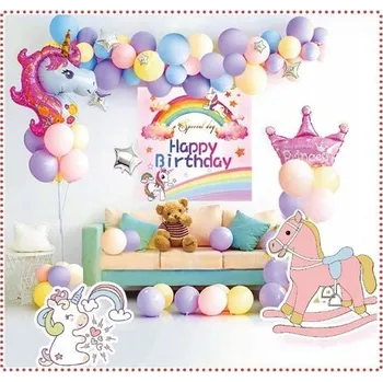 Balónek NAROZENINOVÉ BALÓNKY SADA 48ks NAROZENINY JEDNOROŽEC