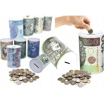 Pokladnička 3x KOVOVÁ POKLADNIČKA PLECHOVKA PLN ZŁ PRASÁTKO $$$ LOL