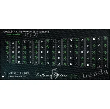 Samolepky na hmatník pro výuku hry na 5strunné baskytaru