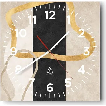 Hodiny Nástěnné hodiny do obýváku 40x40 Art Deco Tiché hodiny na skle Bez hlučný chod