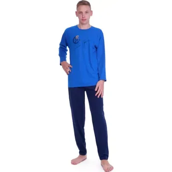 Pánské pyžamo 12533 - pánské pyžamo Ruko DR, 3XL, modrá