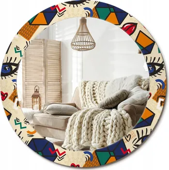 Zrcadlo Kulaté nástěnné dekorativní zrcadlo ve skleněném rámu průměr 70 cm, styl Pop Art