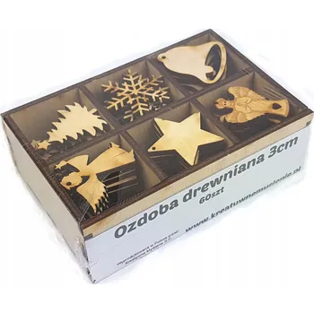 Vánoční dekorace Sada VÁNOČNÍCH OZDOB 60 ks 3 cm Anděl Stromek