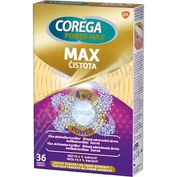 Péče o zubní náhradu Corega Power Max Max čistota 36ks