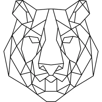 Obraz Samolepka na stěnu Drukant W-G007K_70 geometrický tygr černá 70x65 cm
