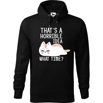 Pánská mikina DOBRÝ TRIKO Pánská mikina s potiskem What time Velikost pánské mikiny: 5XL, Barva: Černá