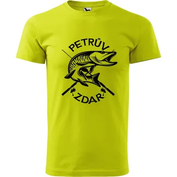Pánské oblečení DOBRÝ TRIKO Pánské tričko s potiskem Petrův zdar Velikost: XS, Barva: Limetková