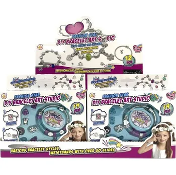 kreativní sada Výroba náramků kreativní set Art Studio dětská bižuterie 19ks 2 druhy plast