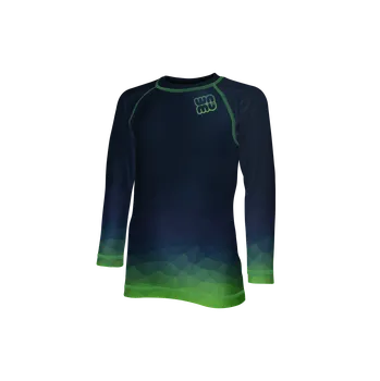 WAMU Dětské funkční tričko s dlouhým rukávem MOZAIKA zelená/tmavá vel. 104-110