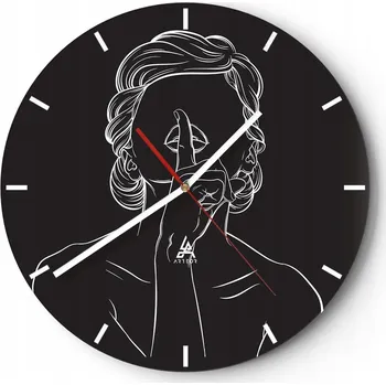 Hodiny Nástěnné hodiny do kuchyně 30x30 Žena Skleněné hodiny do obýváku Loft Tiché