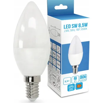 Žárovka LED žárovka E14 svíčka 8,5W studená bílá 6500K 806lm