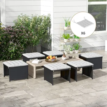 Podsedák Polštáře na židle 40 x 40 x 4 cm 6 ks | šedé