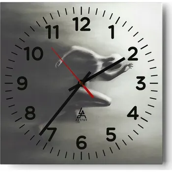 Hodiny Kuchyňské nástěnné hodiny 30x30 Sport Skleněné hodiny do obýváku Moderní Tiché