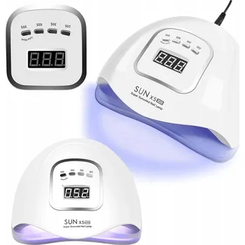 UV lampa na nehty Profesionální UV/LED lampa na nehty pro manikúru SUN x5 Max 80W – bílá