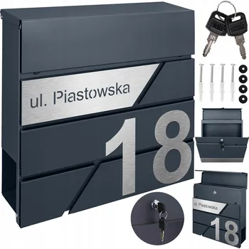 Poštovní schránka Poštovní schránka euroschránka, s vhozem, se schránkou na noviny M-TEC šedá